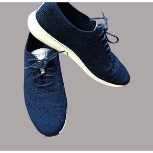 Cole Haan Womens ZERØGRAND Stitchlite Oxford Navy Blue Knit Sneakers  Lightweigh
